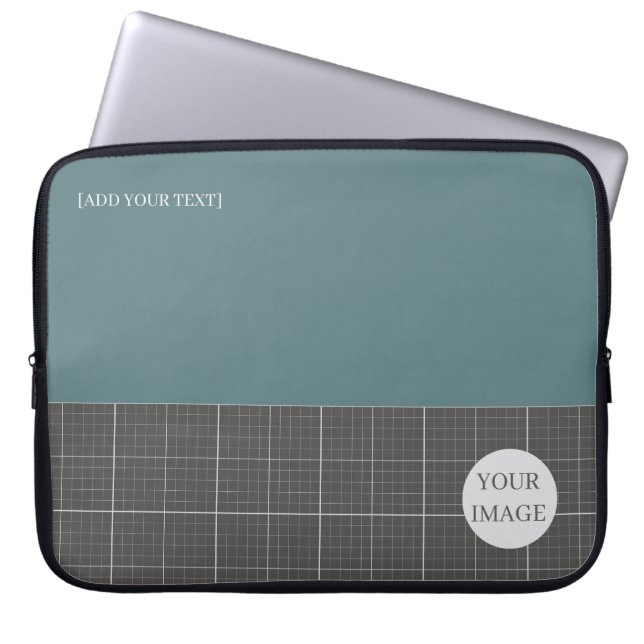 Modern Blueprint Geometric Grid Laptop Sleeve LS02 ラップトップスリーブ (正面)
