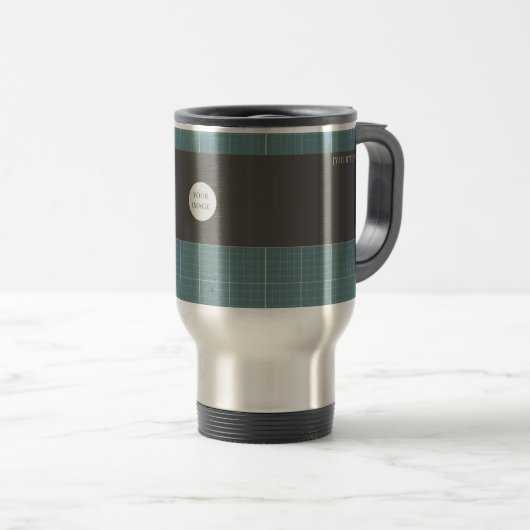 Modern Blueprint Grid Insulated Travel Mug TM01 トラベルマグ (正面右)