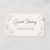 Modern Blush and Black Botanical Jewelry Designer 名刺 (正面)