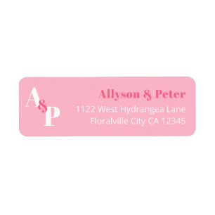 Modern Blush And Fuchsia Typography Return Address ラベル