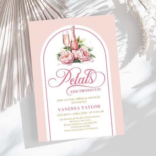 Modern blush and gold bridal shower invite arch 招待状