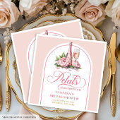 Modern Blush and Gold Petals and Prosecco Napkins