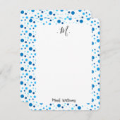 Modern Blush and Navy Blue ノートカード (正面/裏面)