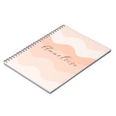 Modern Blush and Peach Waves Personalized ノートブック (左側)