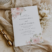 Modern Blush Botanical Wedding 招待状