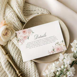 Modern Blush Botanical Wedding Details エンクロージャーカード