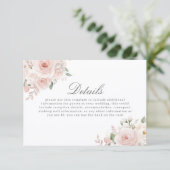 Modern Blush Botanical Wedding Details エンクロージャーカード (スタンド正面)