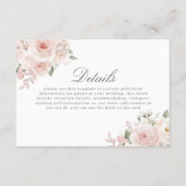 Modern Blush Botanical Wedding Details エンクロージャーカード (正面)