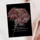 Modern Blush Carnation Black Birthday 招待状