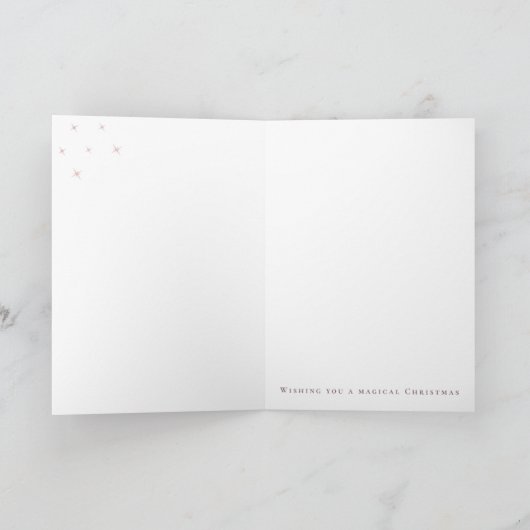 Modern Blush Christmas Tree – Personalized Holiday カード (内部)