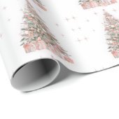 Modern Blush Christmas Tree – Personalized Holiday ラッピングペーパー (ロールコーナー)