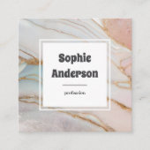 Modern Blush & Cream Marble Square Business Card スクエア名刺 (正面)