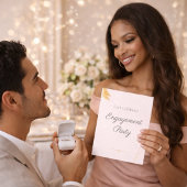 Modern Blush Engagement Party Invitation 招待状