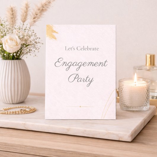 Modern Blush Engagement Party Invitation 招待状