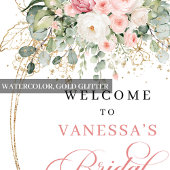 Modern Blush Floral Bridal Shower Welcome ポスター