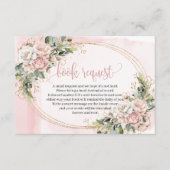 Modern Blush Floral Eucalyptus Gold Baby Book  エンクロージャーカード (正面)