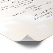 Modern Blush Floral | Watercolor Drinks Menu ポスター (角)