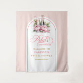 Modern blush gold petals and prosecco event wall タペストリー (正面)