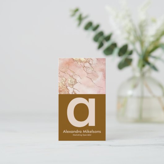 Modern Blush Marble Luxury Branding 名刺 (スタンド正面)