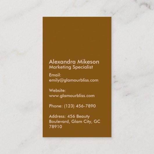 Modern Blush Marble Luxury Branding 名刺 (裏面)