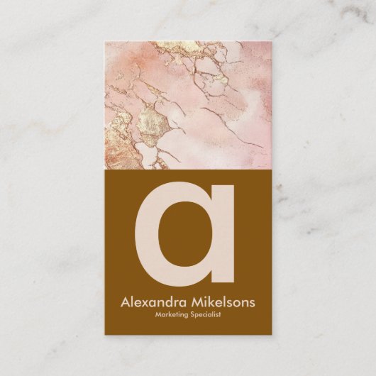 Modern Blush Marble Luxury Branding 名刺 (正面)