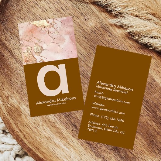Modern Blush Marble Luxury Branding 名刺