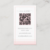 Modern Blush pink and white Logo Business Card 名刺 (裏面)