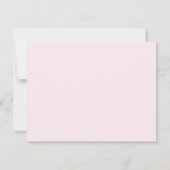 Modern Blush Pink Black Frame Note Card 招待状 (裏面)