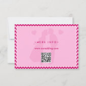Modern Blush Pink Chevron Stripe QR Code Wedding 出欠カード (裏面)