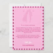 Modern Blush Pink Chevron Stripe Wedding Photo サンキューカード (裏面)