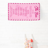 Modern Blush Pink Chevron Wedding Bar Menu 横断幕 (インサイチュ)