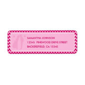Modern Blush Pink Chevron Wedding Return Address ラベル (正面)