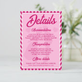 Modern Blush Pink Chevron Wedding Website エンクロージャーカード (スタンド正面)