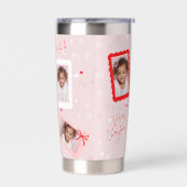Modern Blush Pink “Fa La La” Christmas Photo  保温保冷タンブラー (左面)