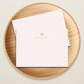 Modern Blush Pink Gold Script Monogram  ノートカード