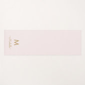 Modern Blush Pink Gold Script Monogram ヨガマット (正面(横))