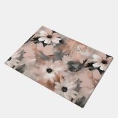 Modern Blush Pink Gray Floral  ドアマット (アングル)