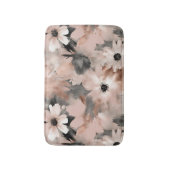 Modern Blush Pink Gray Floral  バスマット (正面縦)