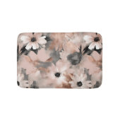 Modern Blush Pink Gray Floral  バスマット (正面)