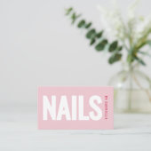 Modern Blush Pink Nail Salon QR Code 名刺 (スタンド正面)