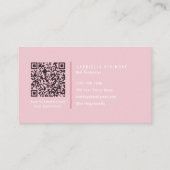 Modern Blush Pink Nail Salon QR Code 名刺 (裏面)