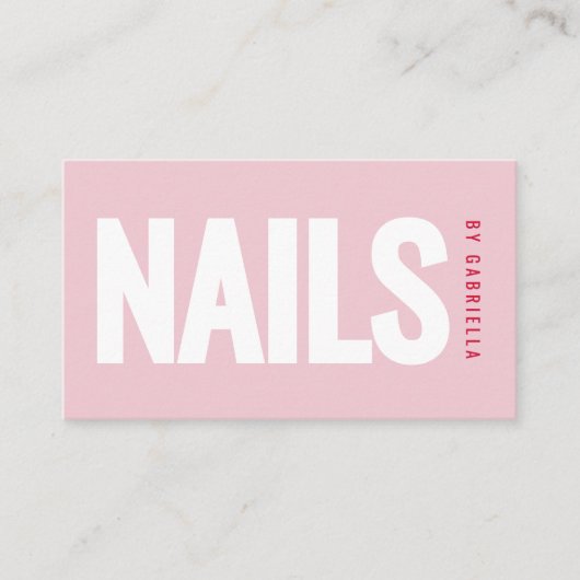 Modern Blush Pink Nail Salon QR Code 名刺 (正面)