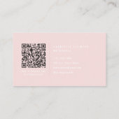 Modern Blush Pink Nail Tech QR Code 名刺 (裏面)