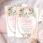 Modern Blush Pink Rose Gold Bridal Shower Card 招待状