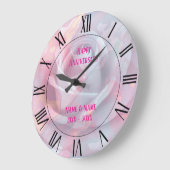 Modern Blush Pink Soft Mint Gold Luxury Collection ラージ壁時計 (傾斜)