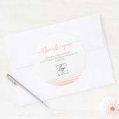 Modern Blush pink Thank You Order Inser ラウンドシール (封筒)