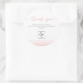 Modern Blush pink Thank You Order Inser ラウンドシール (バッグ)