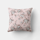 Modern blush pink white rose gold glitter floral クッション (裏面)