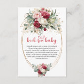 Modern Blush Ruby Red Gold Floral Book Request エンクロージャーカード (正面)