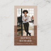 Modern Blush & Wood Chic Luxury Professional Photo 名刺 (正面)